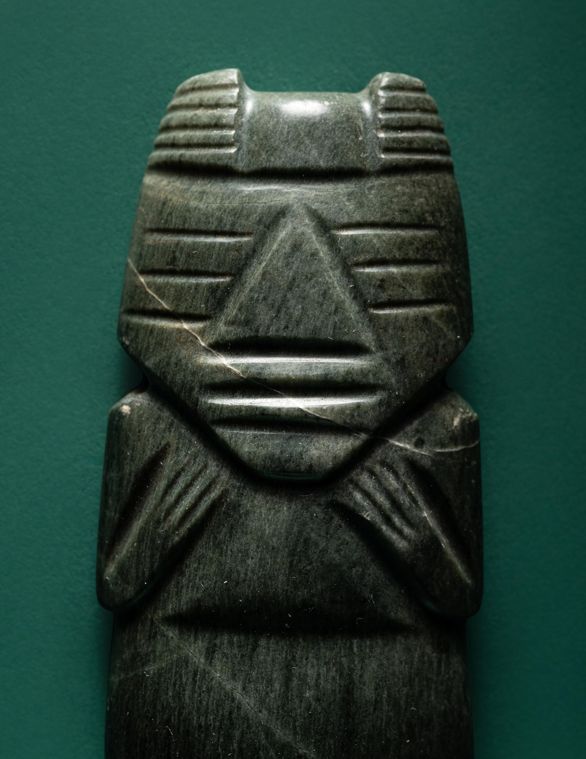 A Costa Rican Jade Axe-God Pendant