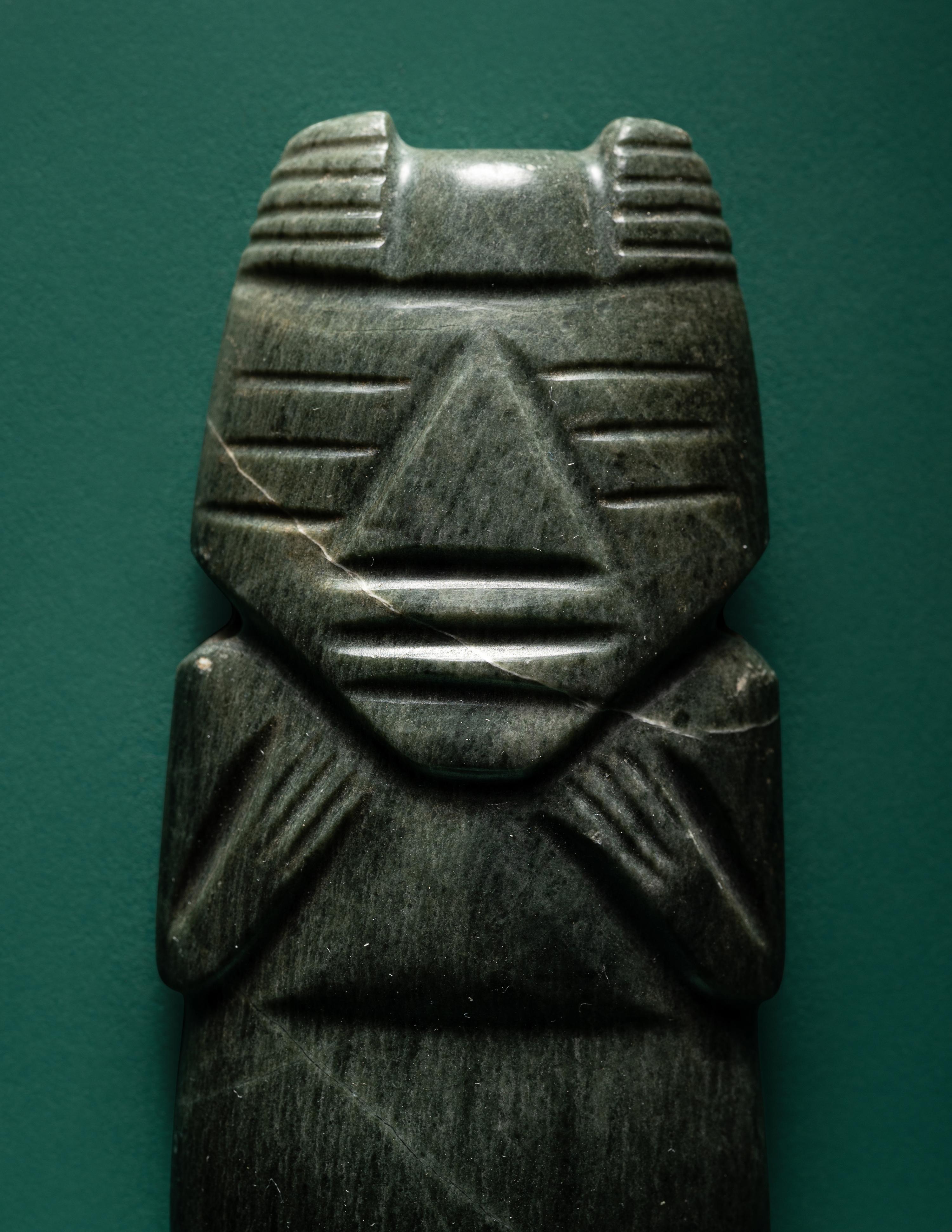 A Costa Rican Jade Axe-God Pendant