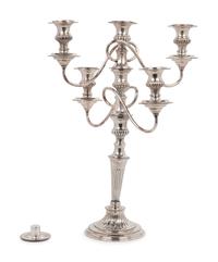 An English Silver-Plate Candelabra