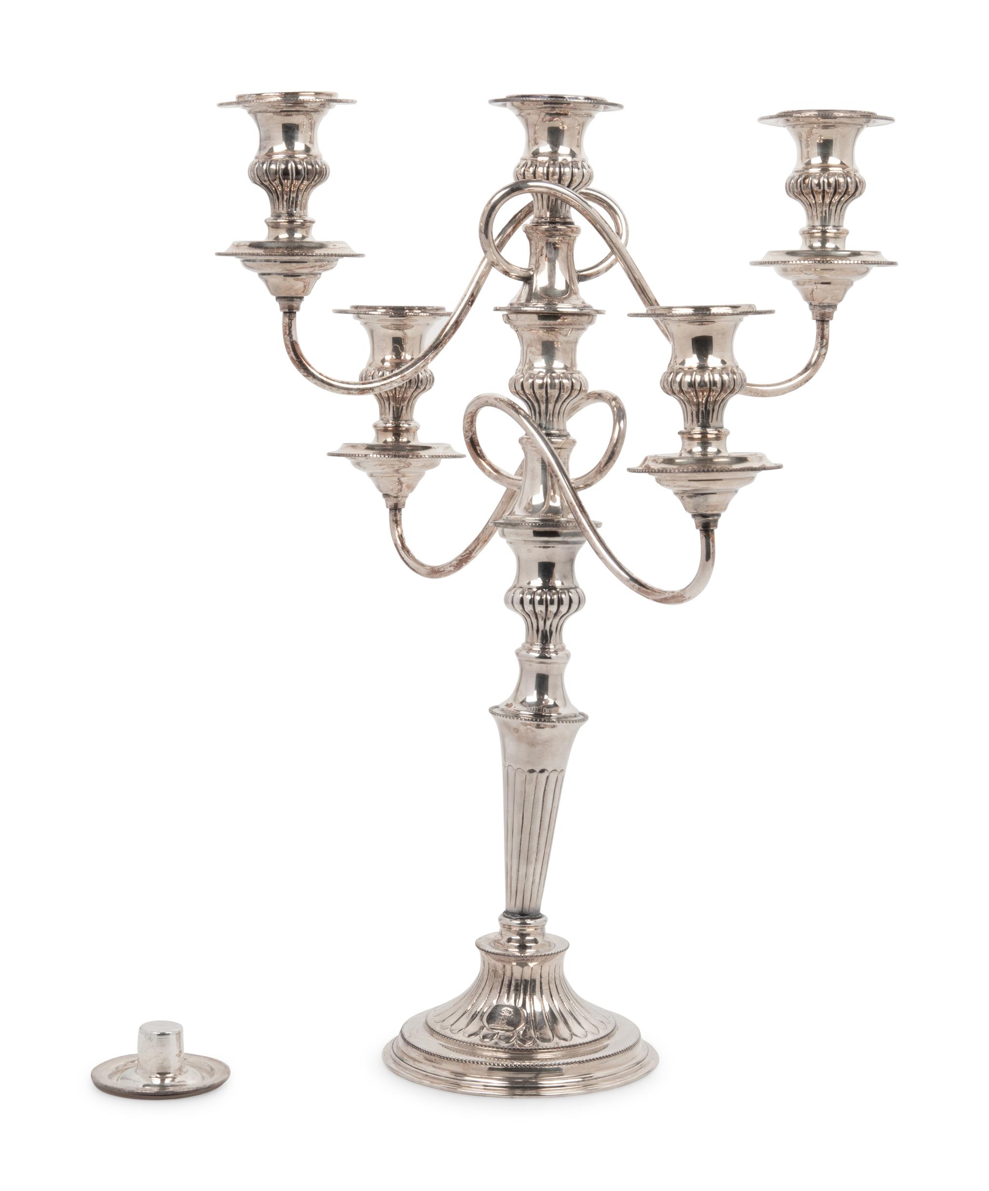 An English Silver-Plate Candelabra