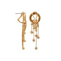 YELLOW GOLD AND DIAMOND EARCLIPS