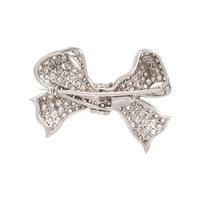 WHITE GOLD AND DIAMOND BOW BROOCH