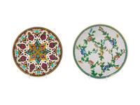 Two Chinese Export Cloisonné Enamel Plates