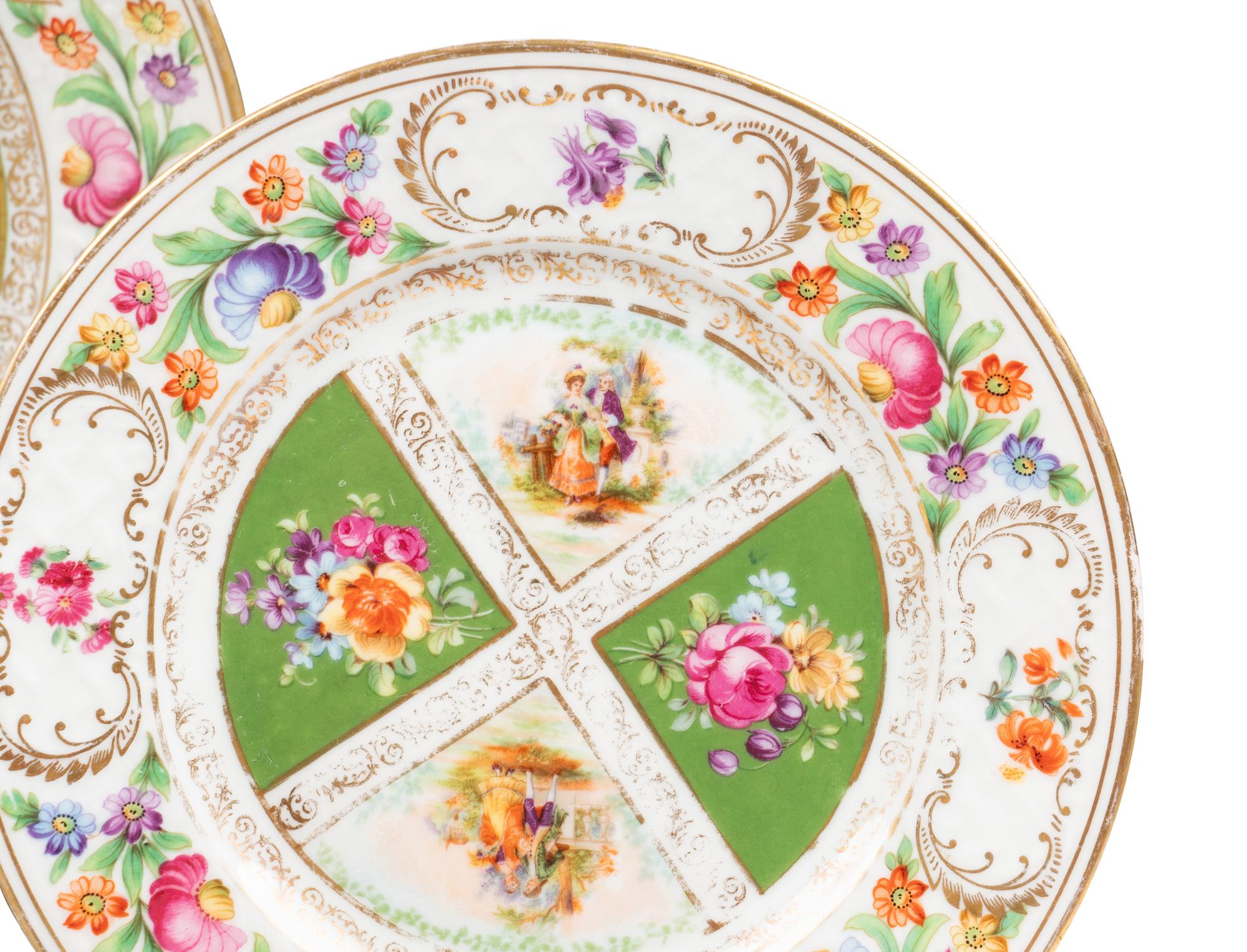 An Assembled Dresden (Schumann) Porcelain Dinner Service
