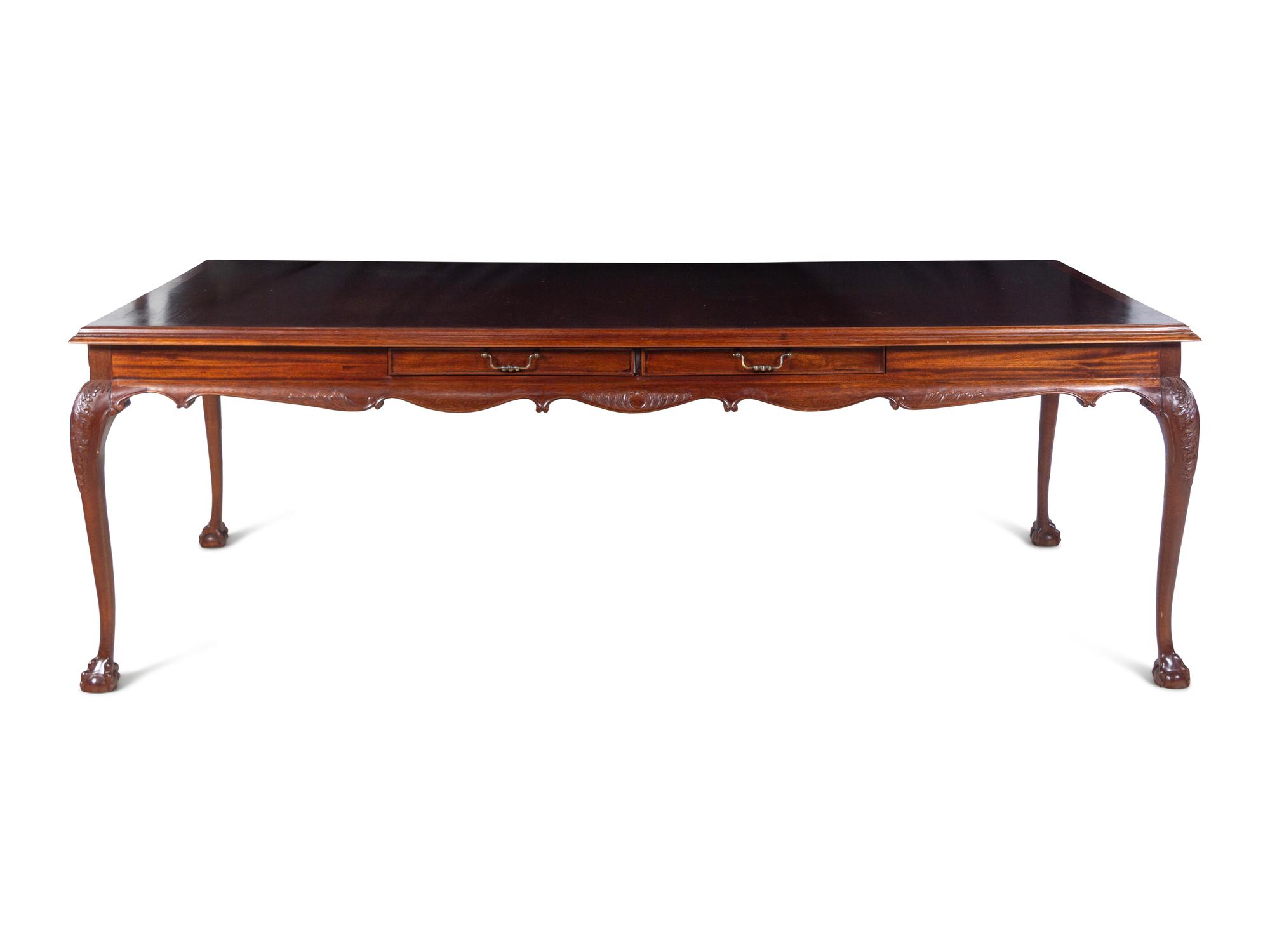 A Large George III Style Mahogany Partners' Desk