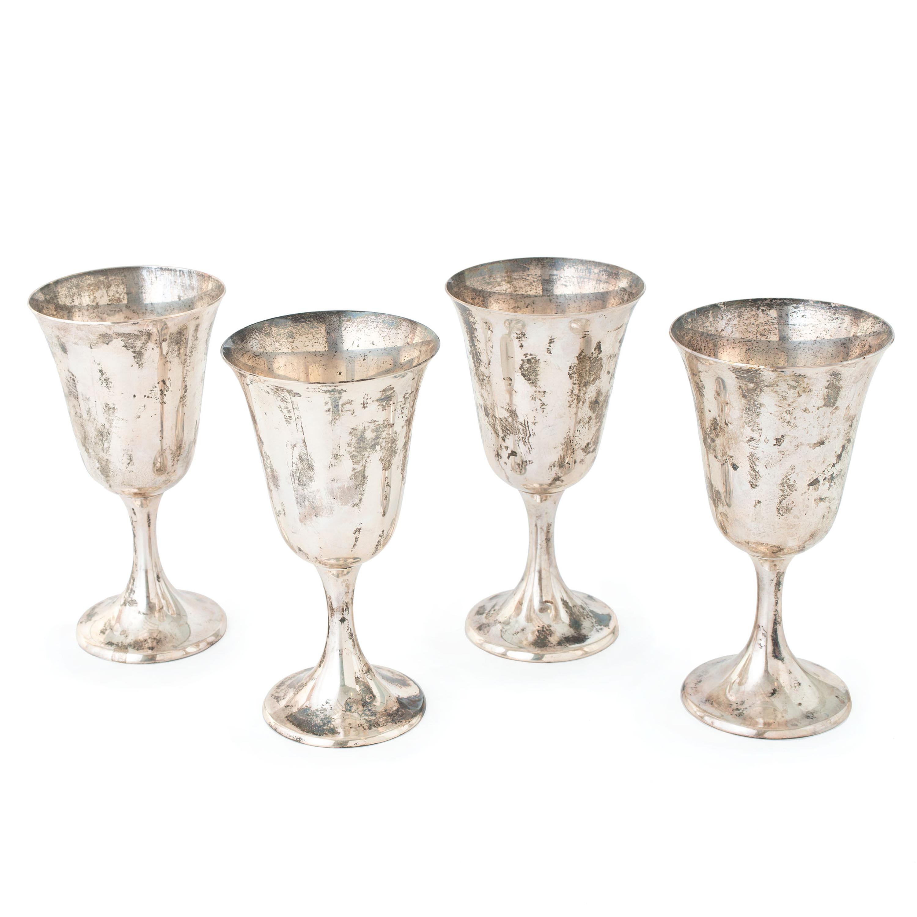 Four Gorham Silver Goblets