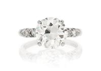 An 18 Karat White Gold and Diamond Ring, Peacock, 2.20 dwts.