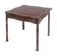 A George III 'Chinese Chippendale' Mahogany Flip-Top Table