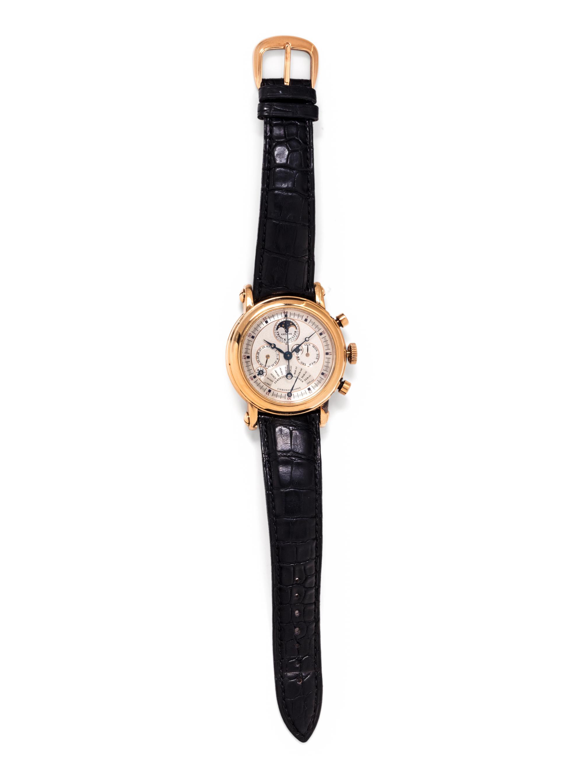 FRANCK MULLER, 18K PINK GOLD REF. 7000 QP E LIMITED EDITION PERPETUAL CALENDAR MOONPHASE CHRONOGRAPH WRISTWATCH