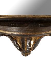 An Italian Baroque Style Painted and Parcel-Gilt Girandole Mirror