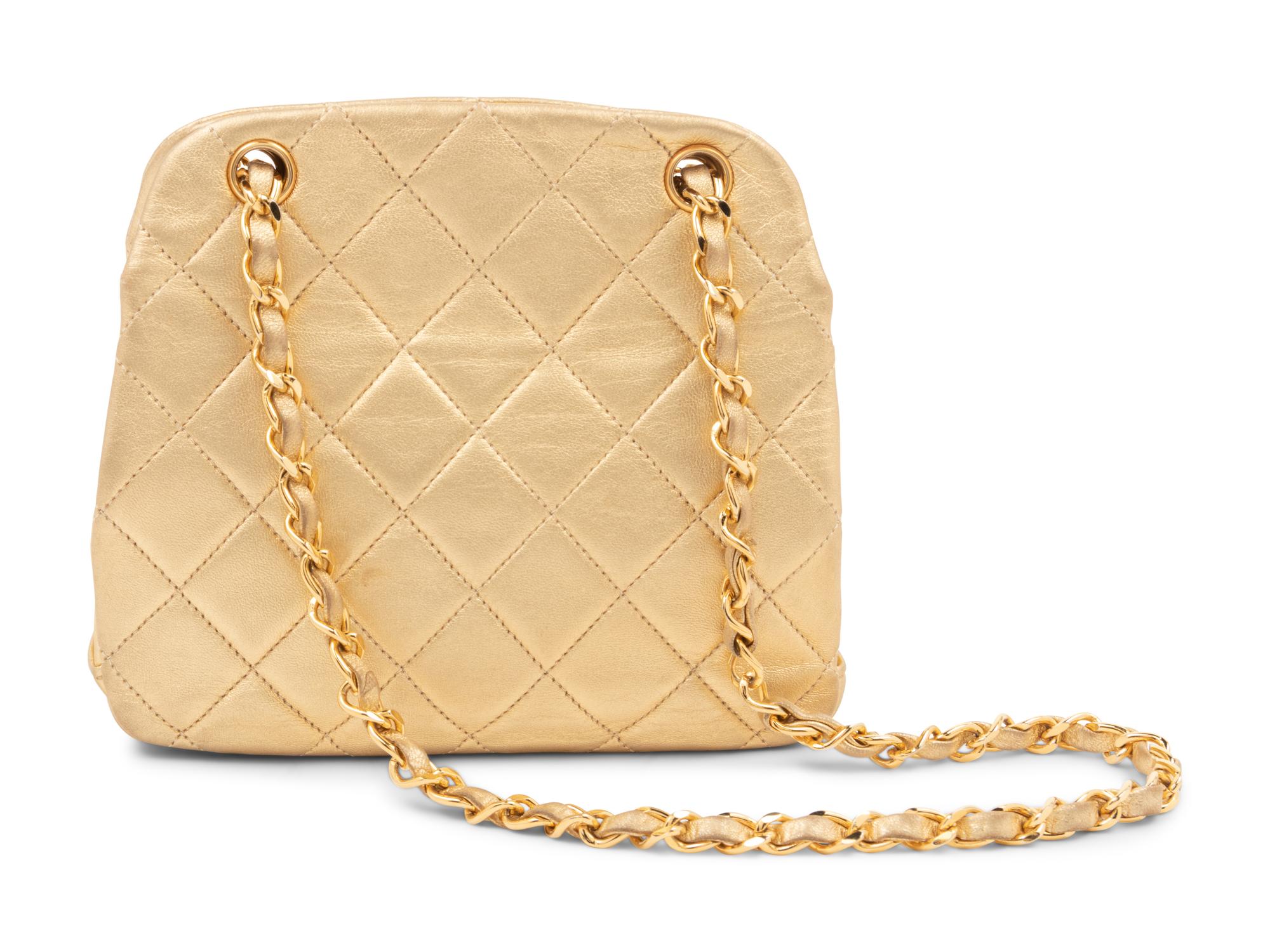 Chanel Quilted Metallic Leather Frame Bag, 1989-91