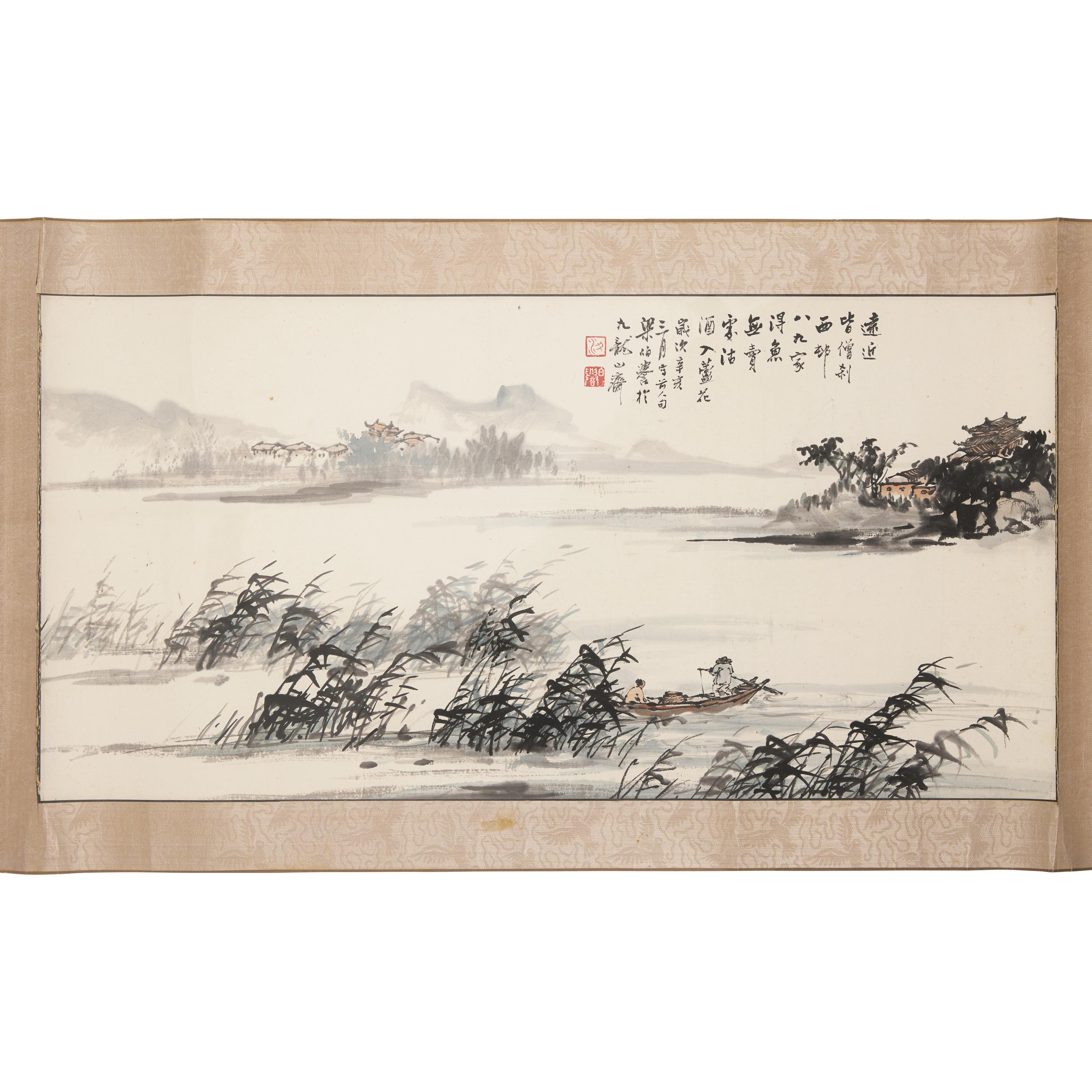 Three Chinese Ink and Color on Paper Paintings — 中國書畫一組三件