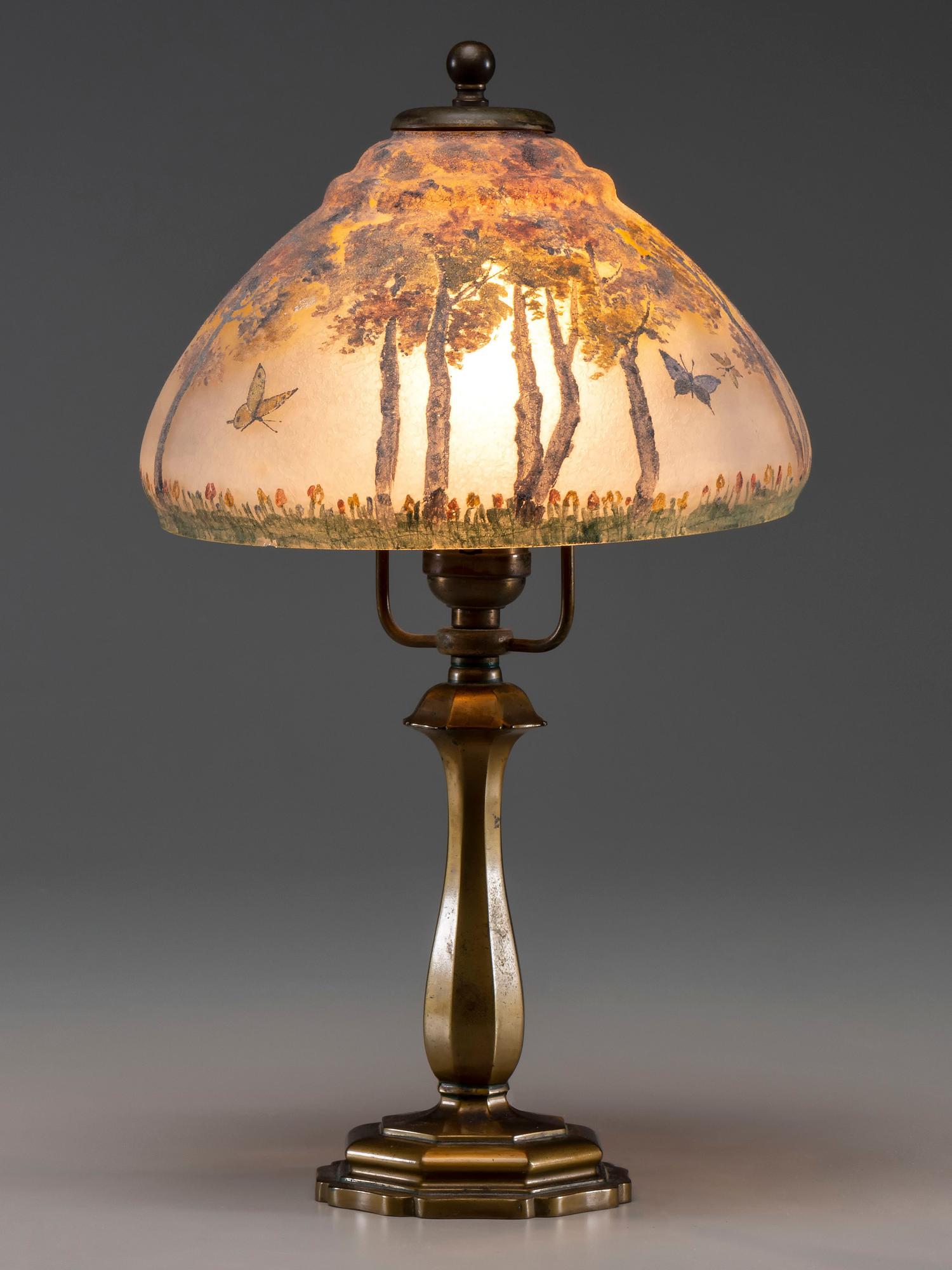 Reverse-Painted Boudoir Table Lamp
