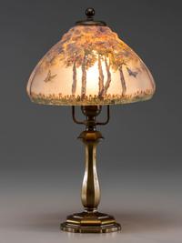Reverse-Painted Boudoir Table Lamp