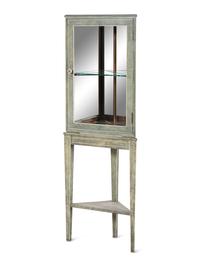 A French Shagreen-Veneered Corner Vitrine Cabinet