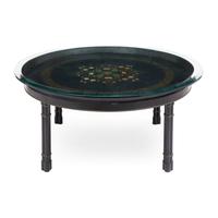 A Turkish Paint-Decorated Tray on Stand