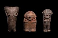 Three Chancay Polychrome Figures