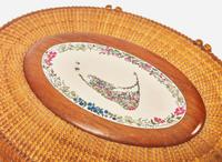 A Nantucket basket, Alan S. W. Reed, with scrimshaw plaque by Lee Anne Papale, dated "1989"