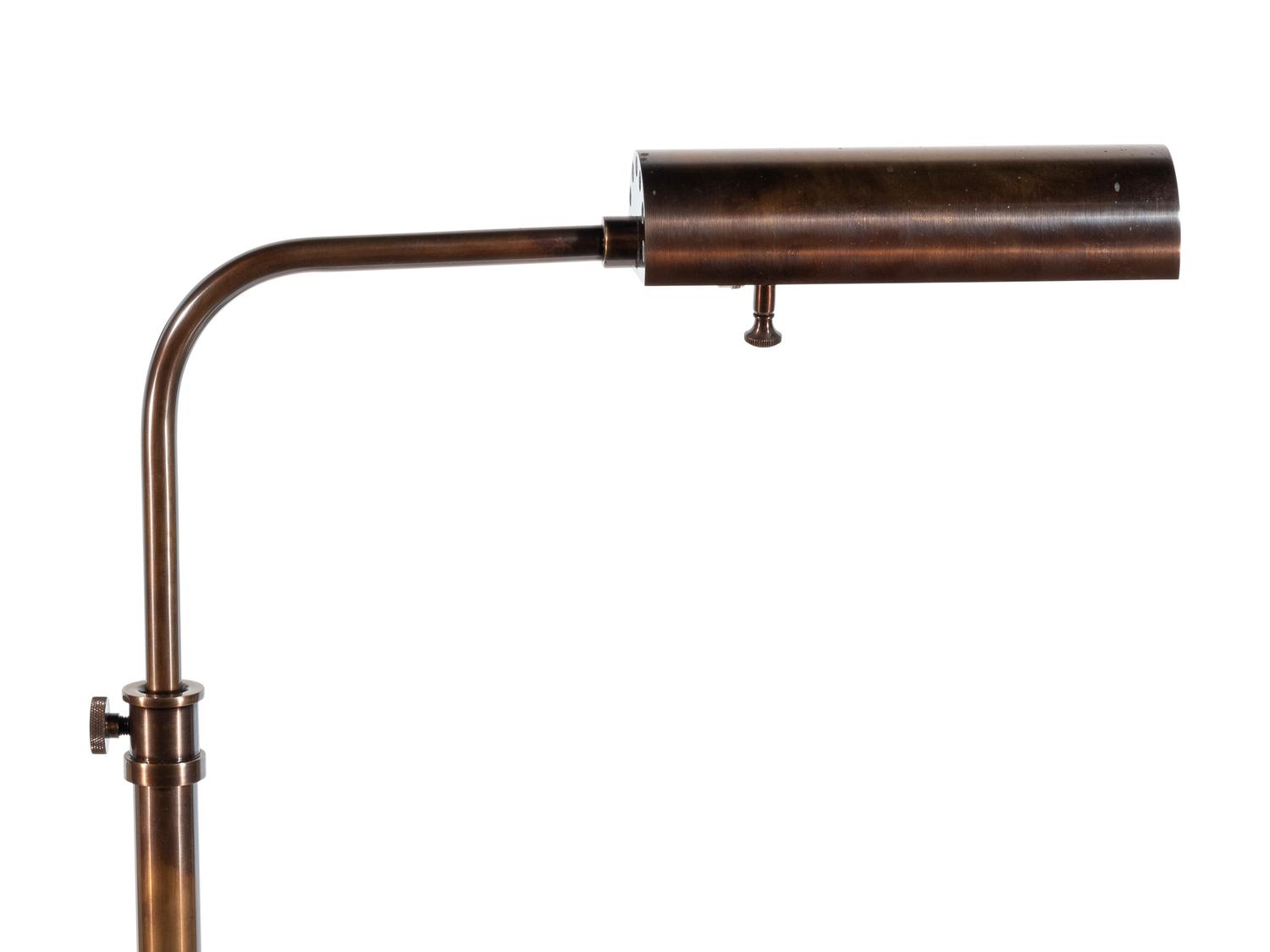 A Set of Four of Bronze-Tone Cantilevered Reading Lamps