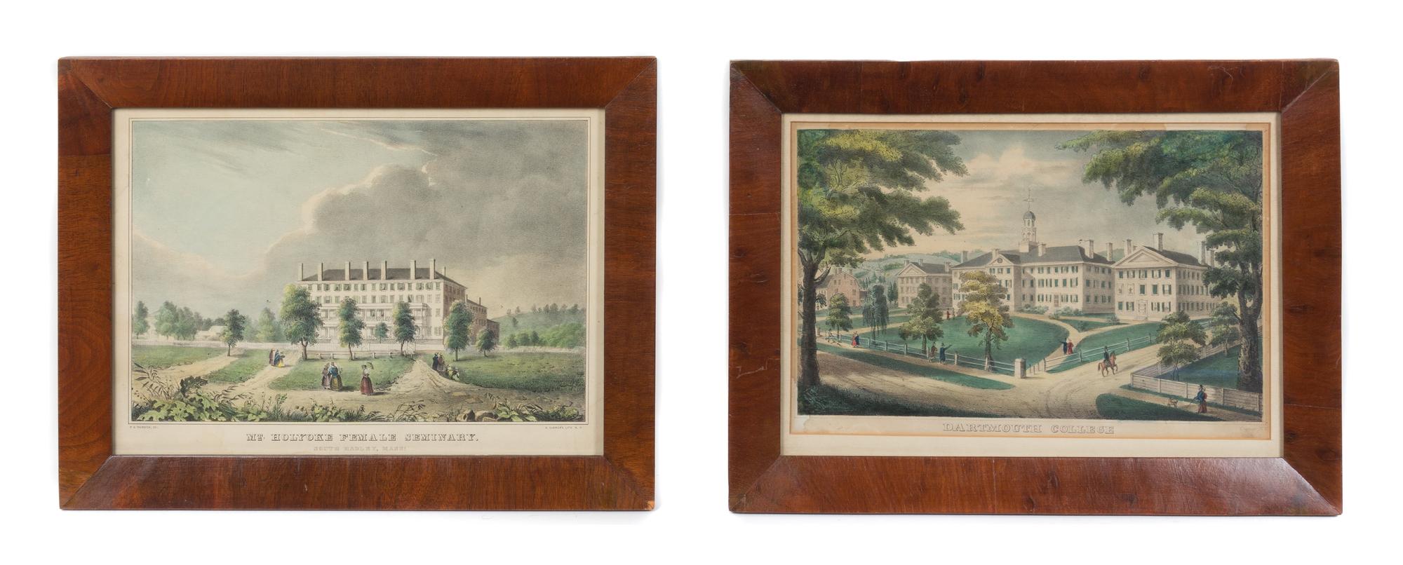 Six Framed American Prints Height of first 8 1/2 x width 12 1/4 inches.