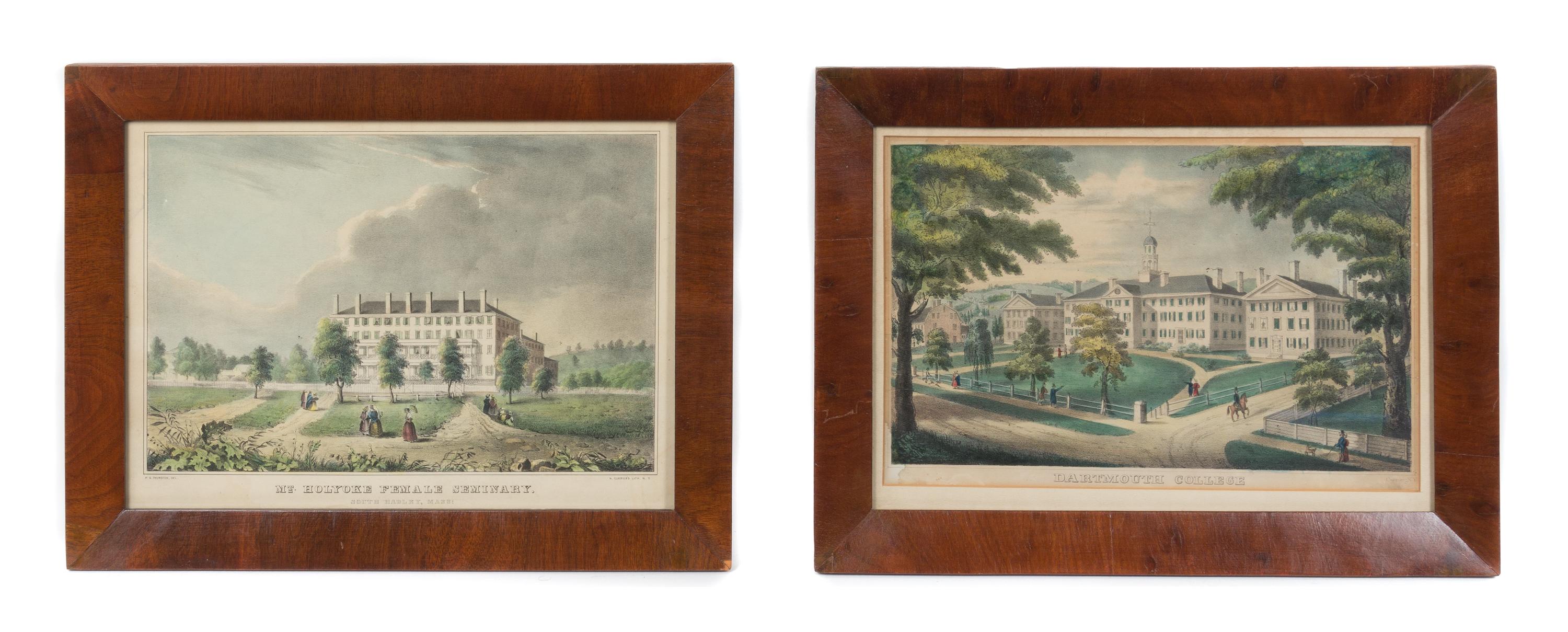 Six Framed American Prints Height of first 8 1/2 x width 12 1/4 inches.