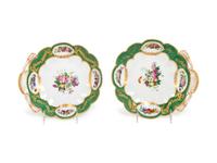 A Pair of Sevres Style Porcelain Plates