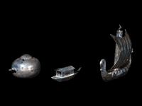 Three Chinese Export Silver and Silvered Metal Articles