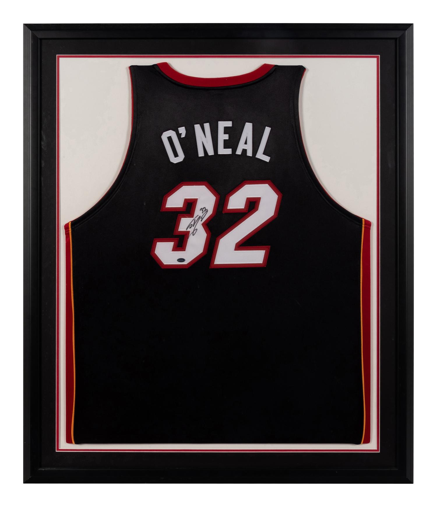 A Shaquille O'Neal Signed Autograph Miami Heat Jersey Display,