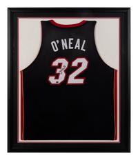 A Shaquille O'Neal Signed Autograph Miami Heat Jersey Display,
