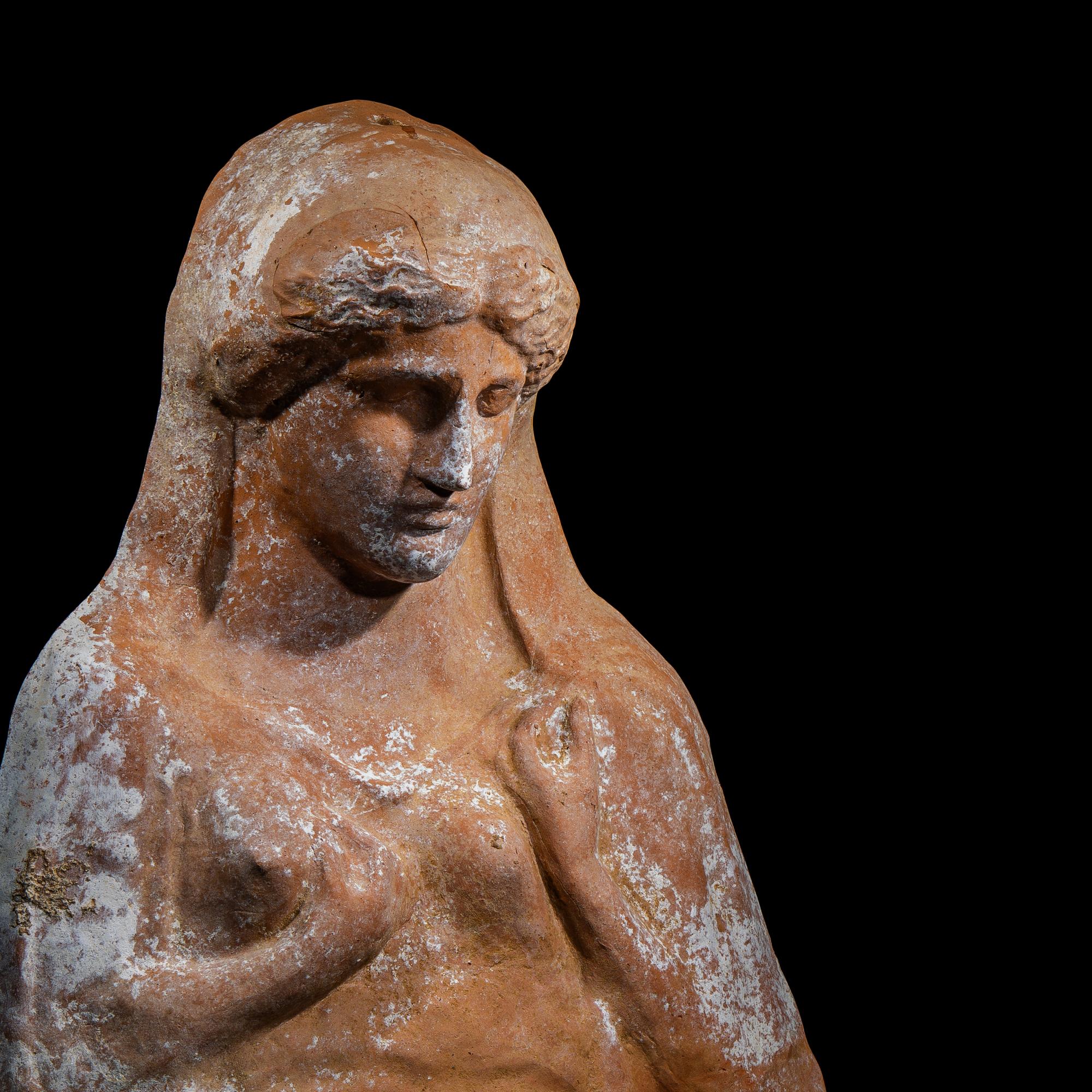 A Greek Terracotta Female Protome