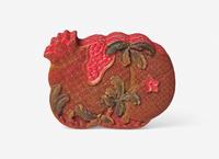 A Chinese Polychromed Cinnabar Lacquer 'Pomegranates' Covered Box