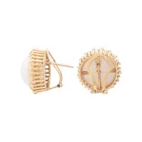 Mabé Pearl and Yellow Gold Earrings