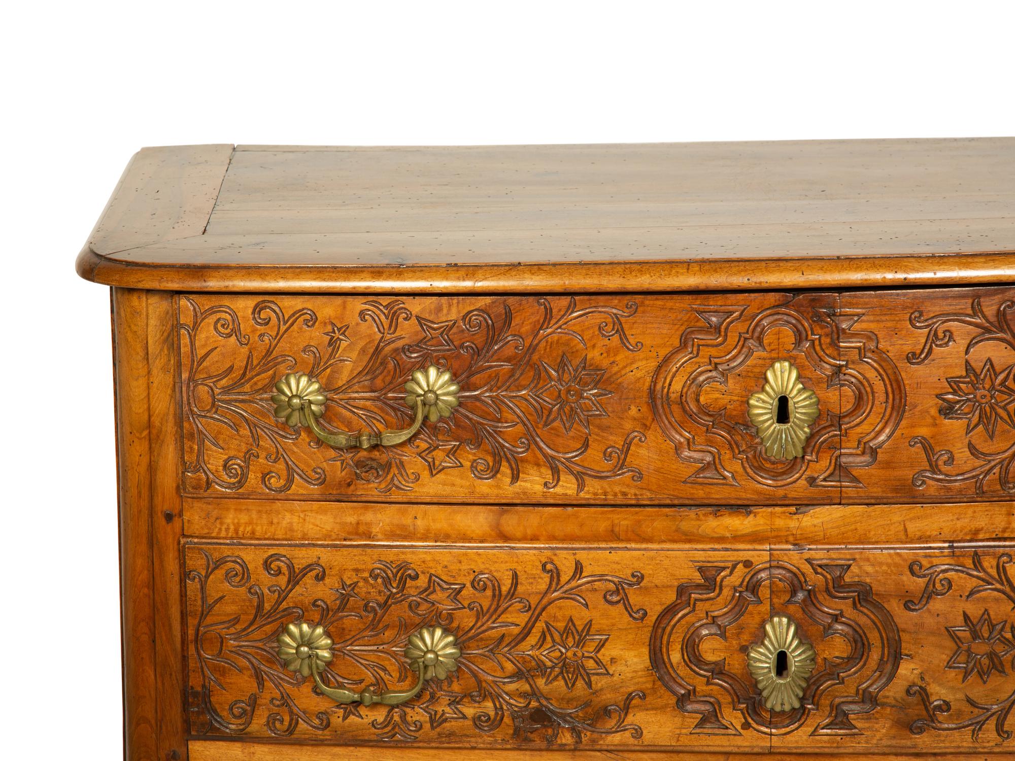 A Régence Fruitwood Bow-Front Commode