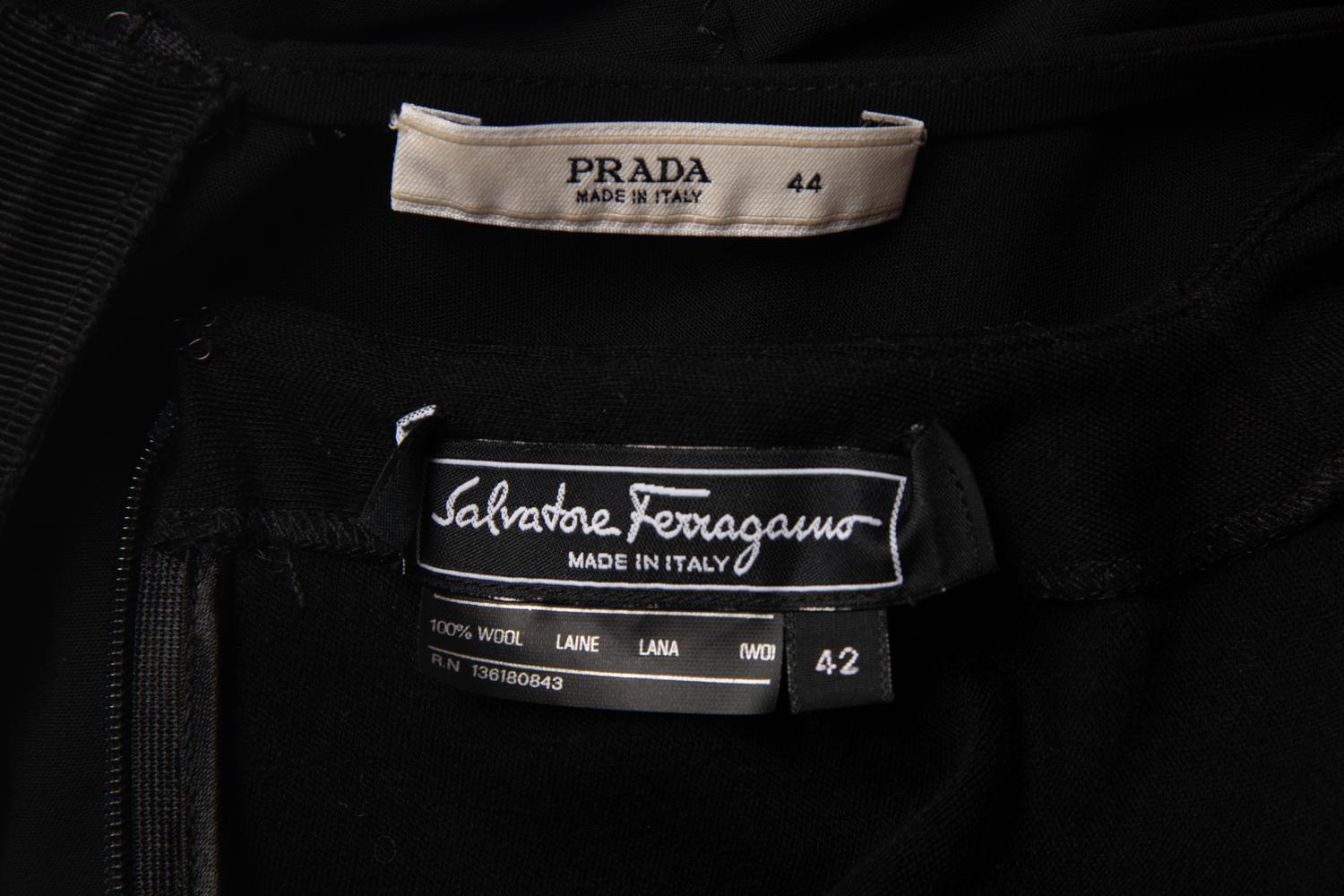 Two Little Black Dresses by Prada and Salvatore Ferragamo