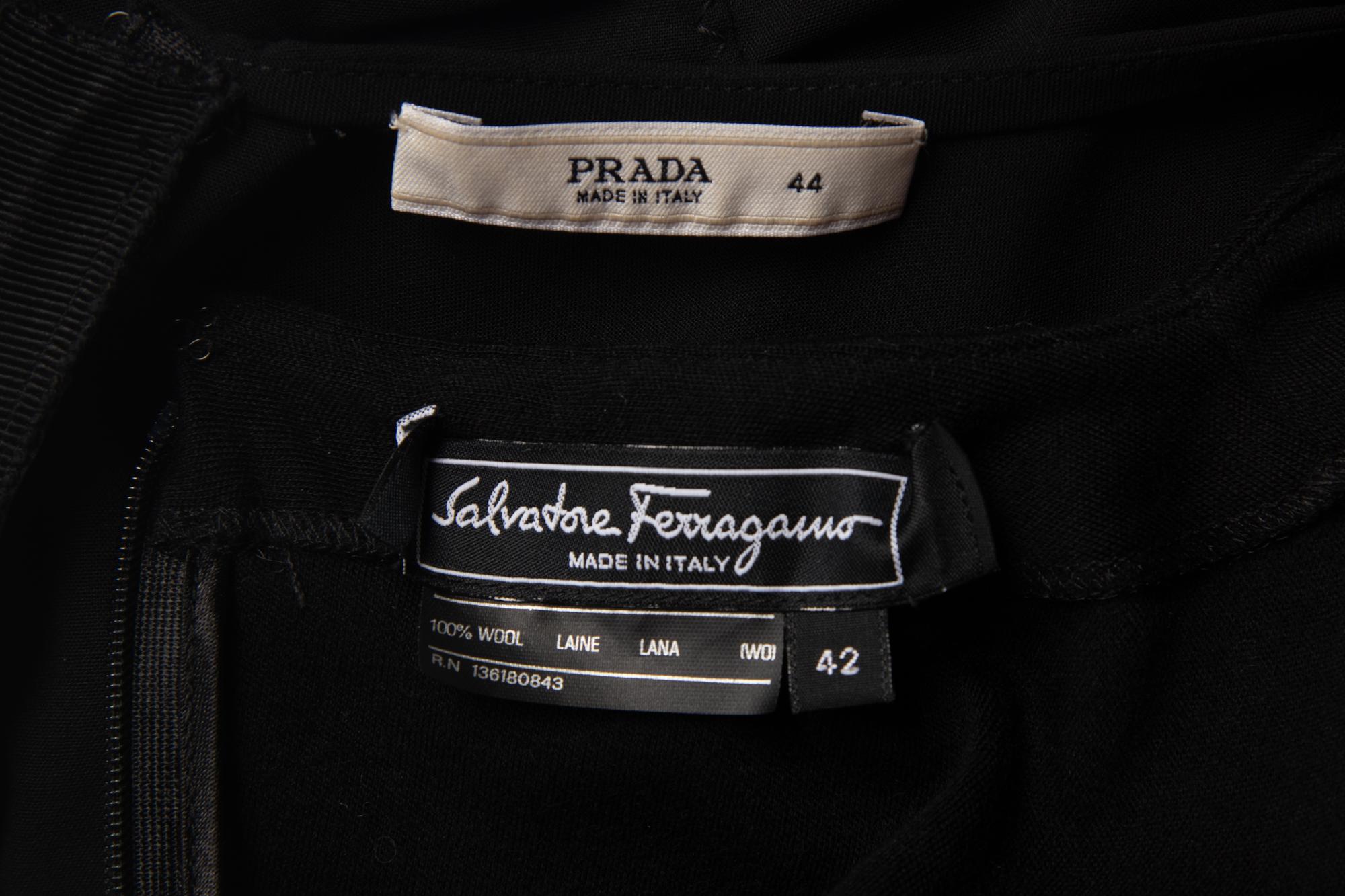 Two Little Black Dresses by Prada and Salvatore Ferragamo