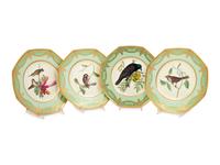A Set of Eight Royal Worcester Porcelain Plates with Painted Birds from Audubon's Birds of America