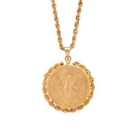 YELLOW GOLD COIN PENDANT NECKLACE