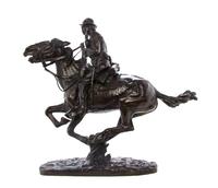 An American Bronze Figural Group, after Frederic Sackrider Remington (1861-1909), Height overall 25 1/4 inches.