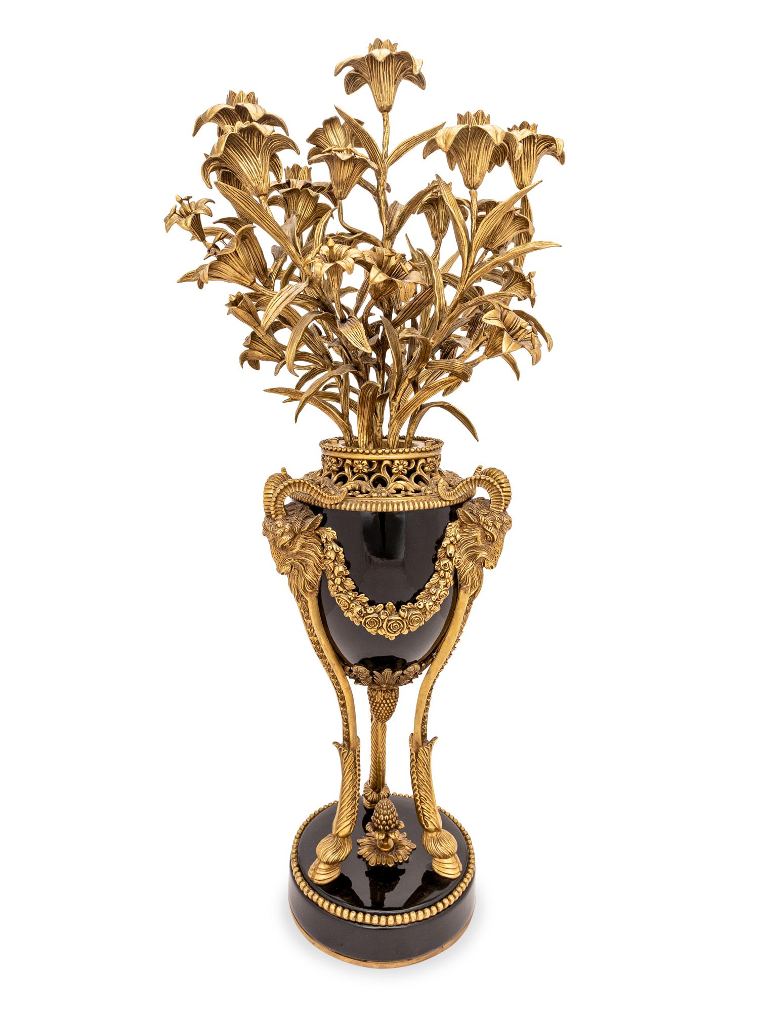 A French Neoclassical Gilt Bronze and Marble Six-Light Candelabrum