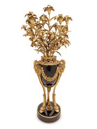 A French Neoclassical Gilt Bronze and Marble Six-Light Candelabrum