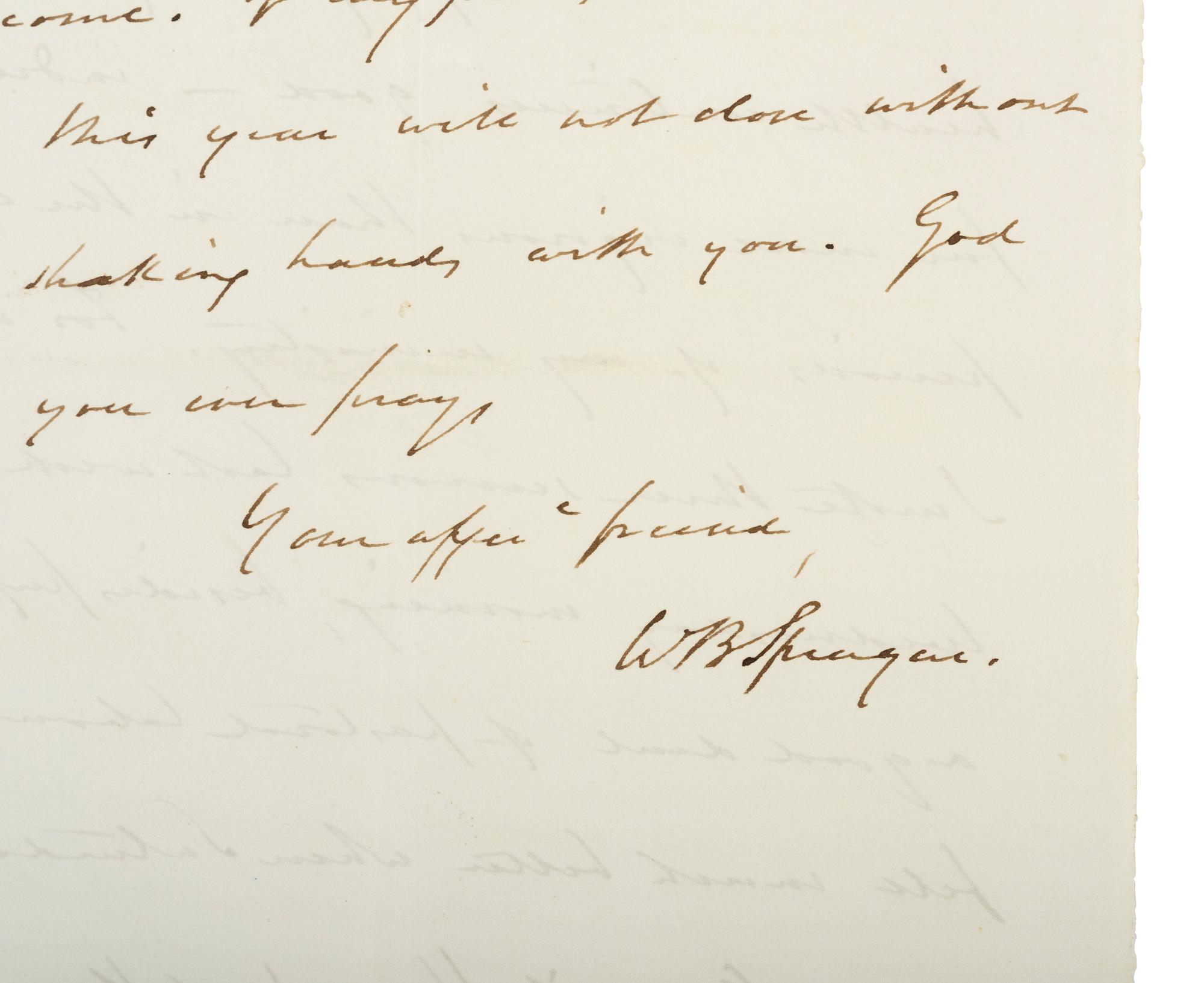[AUTOGRAPHS]. SPRAGUE, Dr. William Buell (1795-1876). Group of 17 ALsS, 1849-1865.
