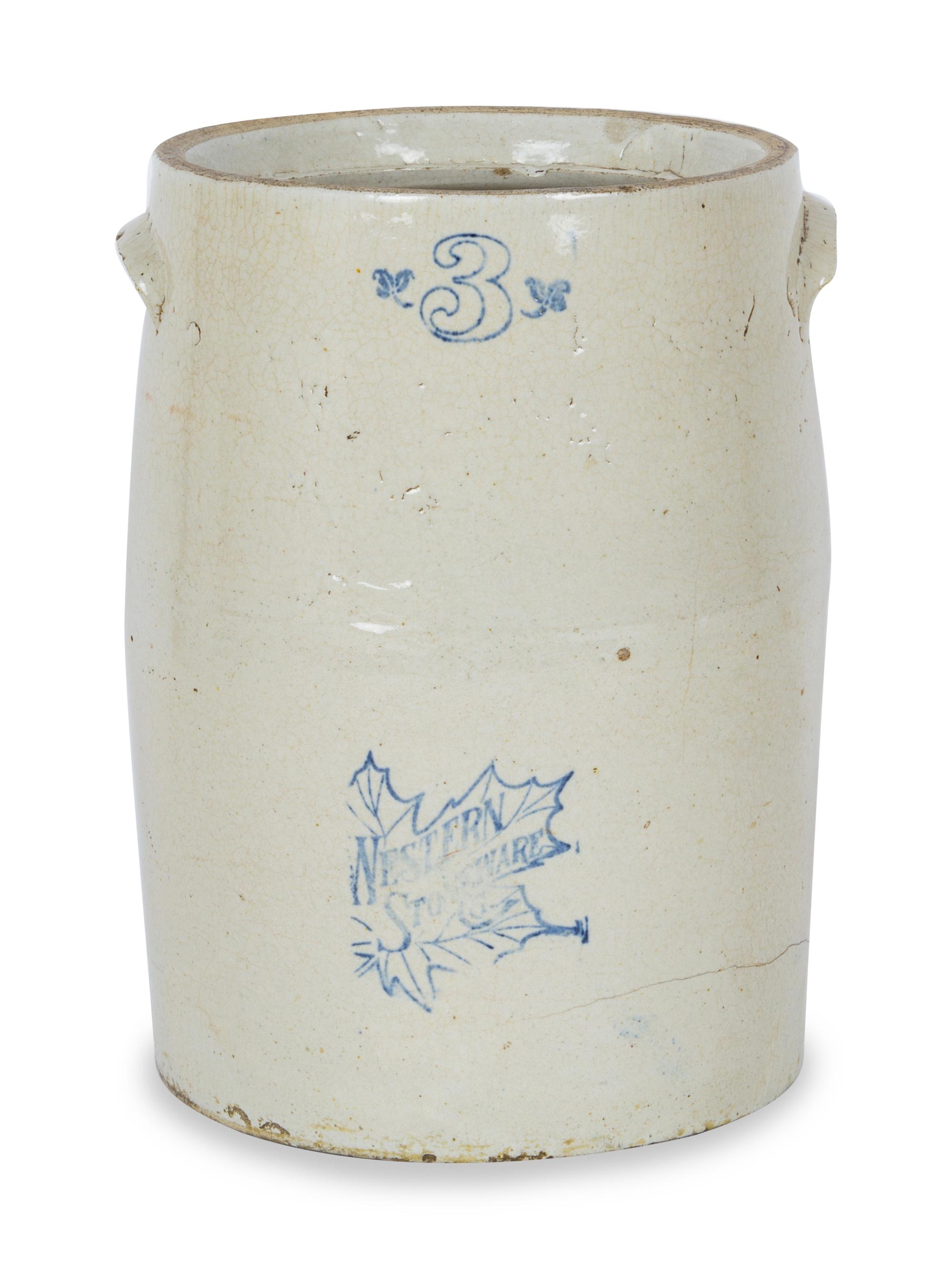 A Stoneware Three Gallon Crock