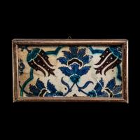 An Ottoman Glazed Ceramic Tile