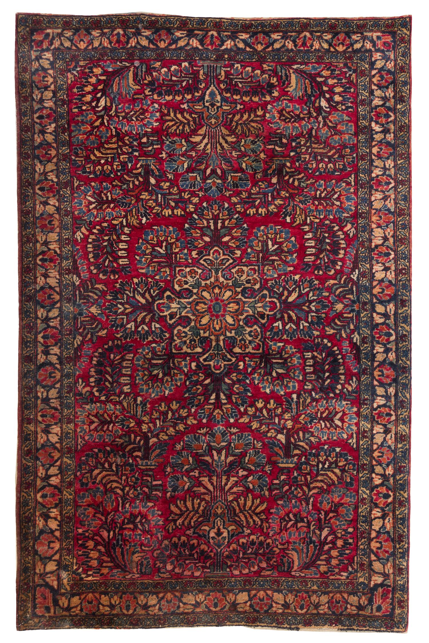 A Sarouk Wool Rug, 4 feet 11 inches x 3 feet 4 inches.