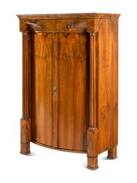 A Biedermeier Figured Walnut Cabinet
