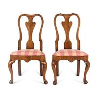 A Pair of George II Walnut Side Chairs