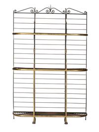 A Damerval Freres Cast Iron and Brass Baker's Rack