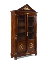 An Empire Style Gilt Metal Mounted Mahogany Bookcase