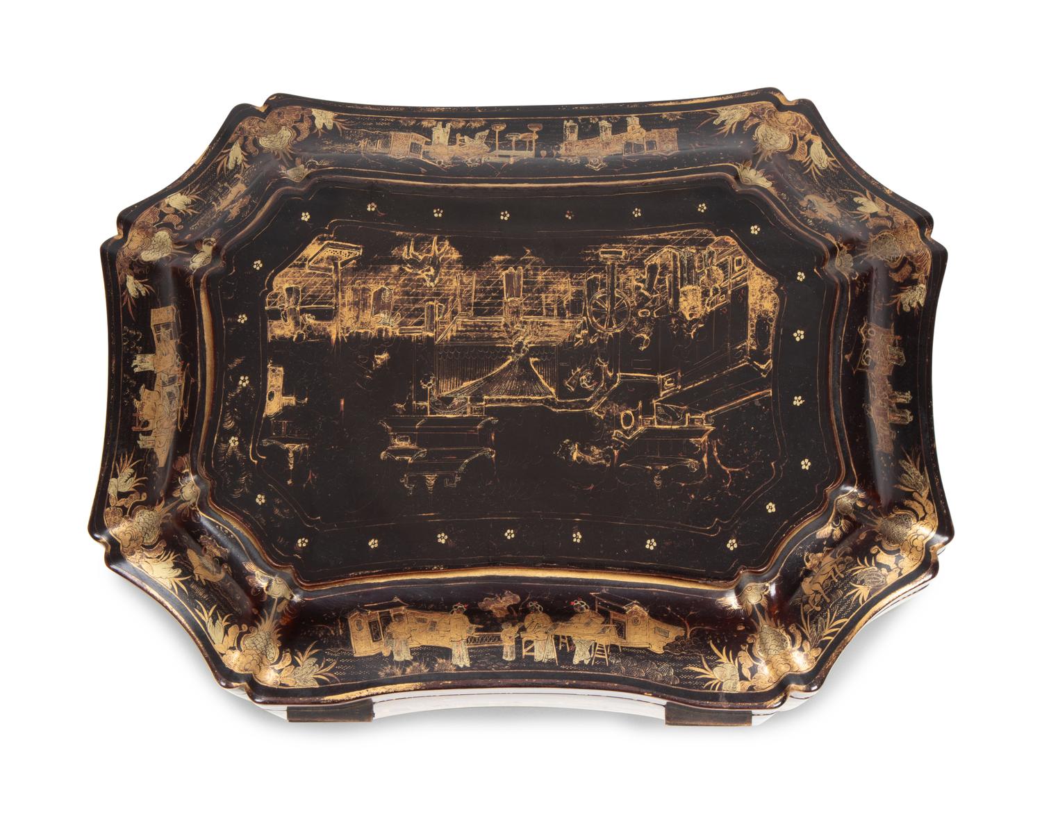A Chinese Export Lacquer Tea Caddy — 19TH CENTURY