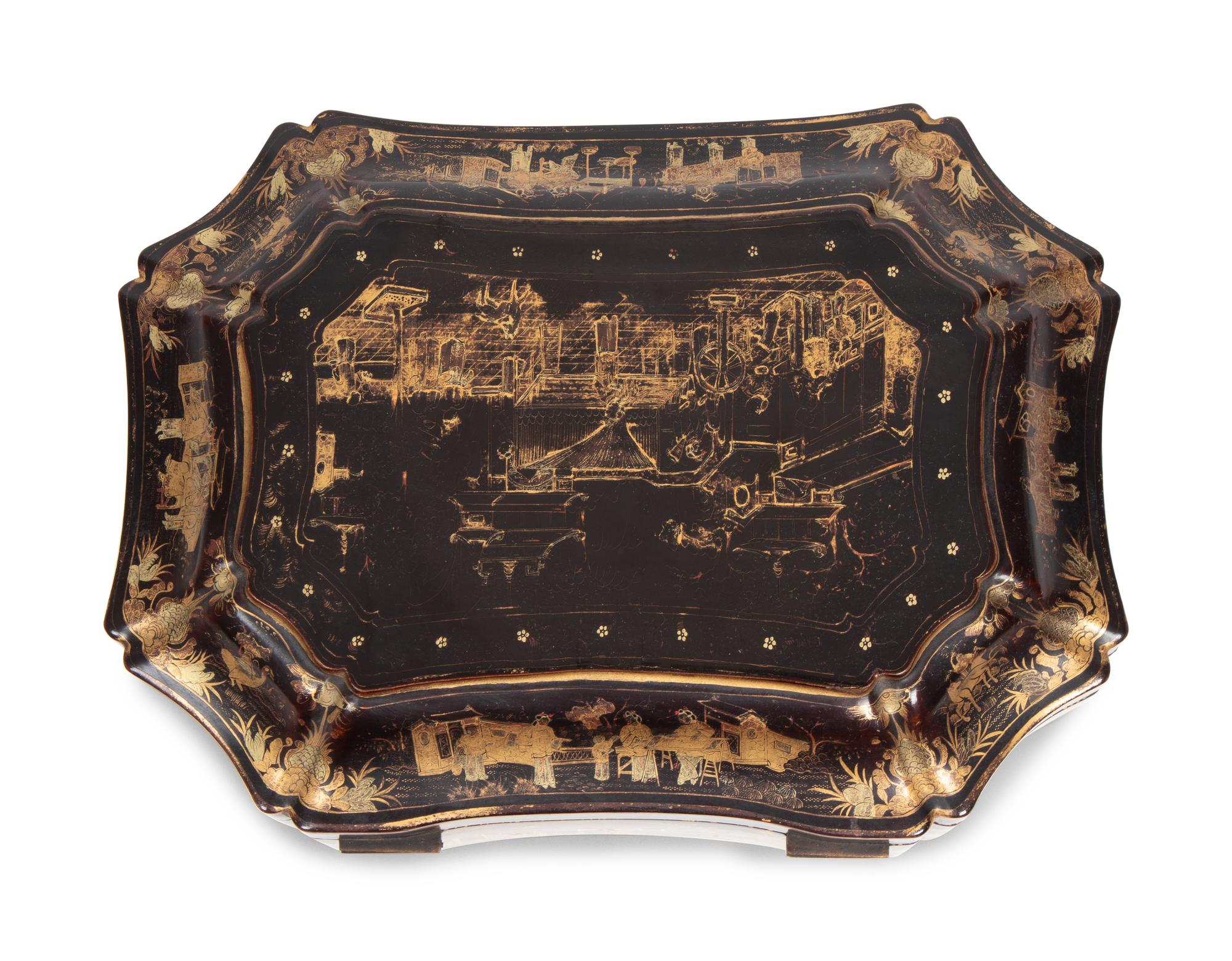 A Chinese Export Lacquer Tea Caddy — 19TH CENTURY